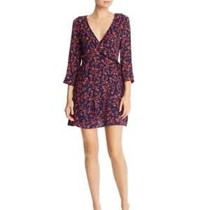 Aqua Micro Floral Wrap Dress (NWT) Size: XS